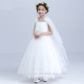 gauze baby girl wedding dress mesh long dress puffy wedding dress white